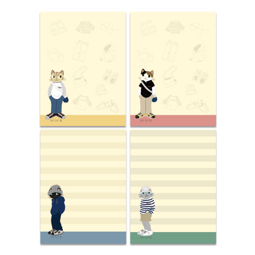 ZAP CAT memo pad 4 patterns 1 set
