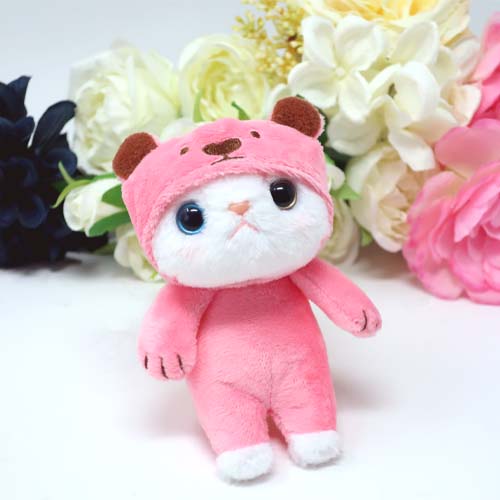 choo choo cat costume mascot (pink bear)