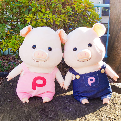 ぷーとん　ぬいぐるみＬＬサイズ　ピンク　デニム