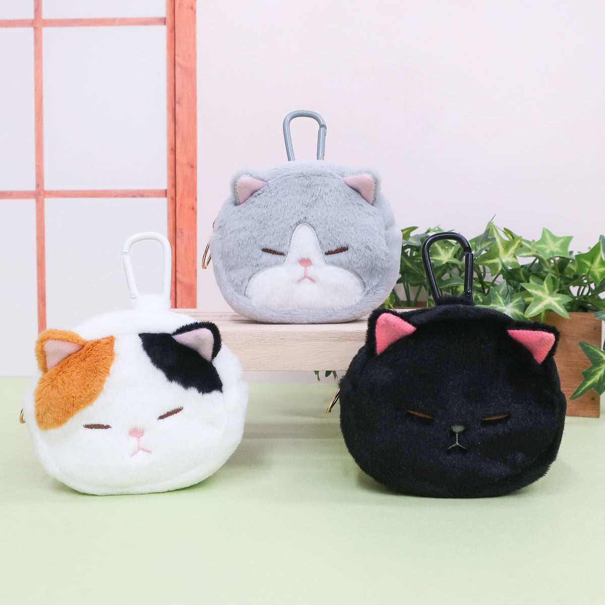 ぼうみたいなねこ カラビナ付きミニポーチ　【全3種】