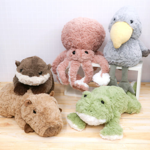 もっぷす,MOPS,どうぶつ,ぬいぐるみ,カピバラ,コツメカワウソ,タコ,カエル,ハシビロコウ