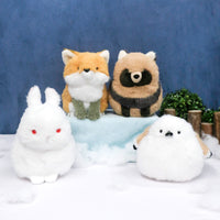 わたぽ,大きいぬいぐるみ,雪ウサギ,キタキツネ,たぬき,シマエナガ,北の動物,北海道の動物